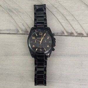 Michael Kors Black Chronograph Watch with Ceramic Band